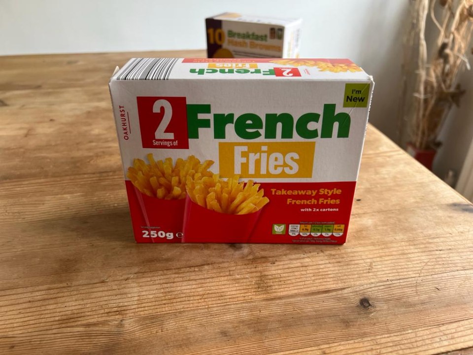 It costs £1.49 for a pack of two Aldi french fries