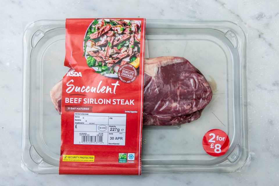 Asda's Succulent Prime Beef Sirloin Steak scored full marks