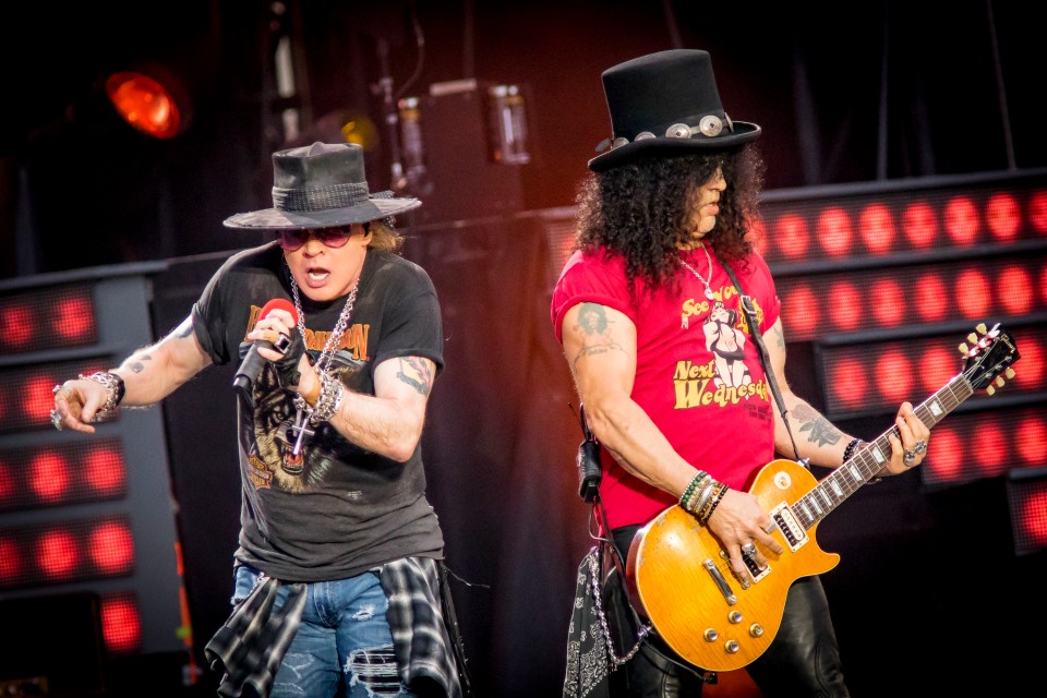 Axl Rose and Slash of Guns N’ Roses will hit the stage at Glasto this summer