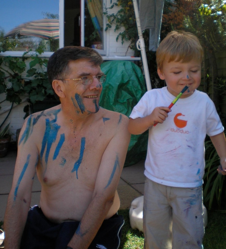 Eddie with grandad Mick in happier times