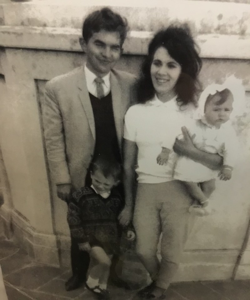 Steve as a child with his sister and parents in 1966