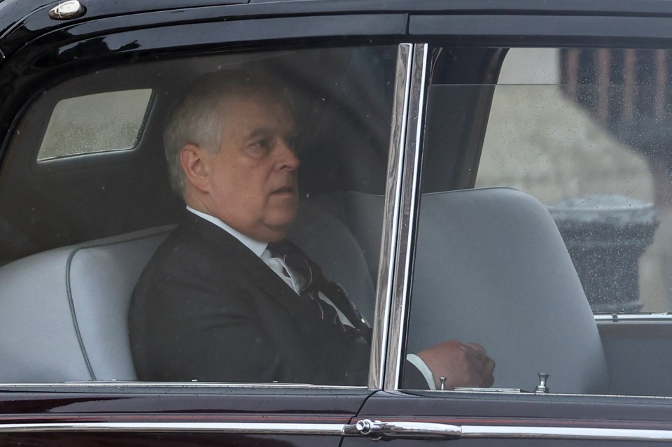 Prince Andrew leaving Buckingham Palace for the coronation earlier today