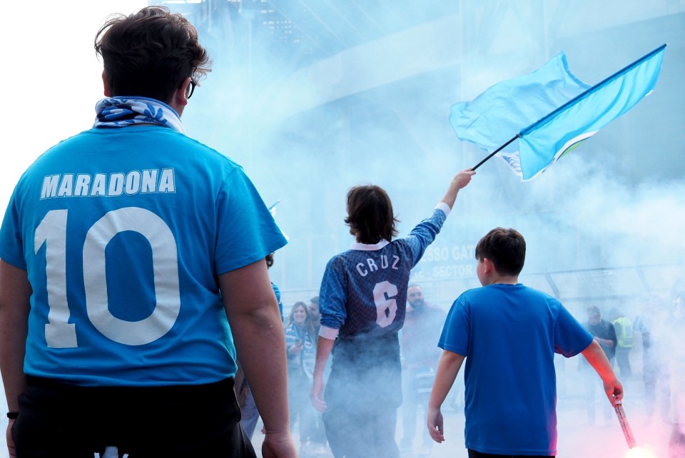 Some fans wore Diego Maradona shirts in homage to their late hero