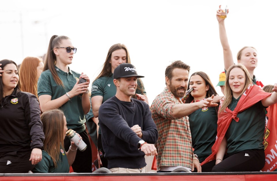 Rob McElhenney and Ryan Reynolds joined in the party