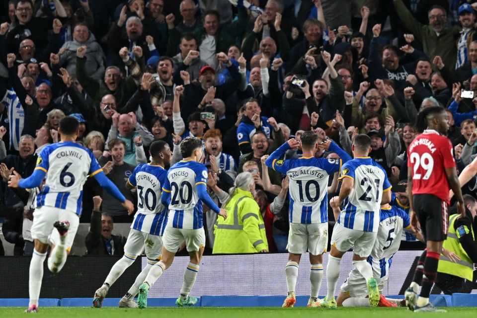 Brighton's fans went wild after getting revenge for their FA Cup semi-final penalty defeat