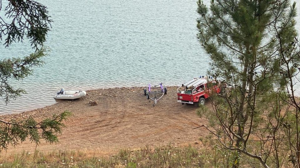 Police divers are searching the water