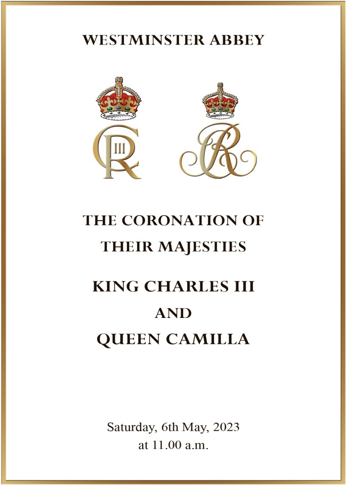 The order of service for the coronation of King Charles III and Queen Camilla on Saturday, May 6, 2023