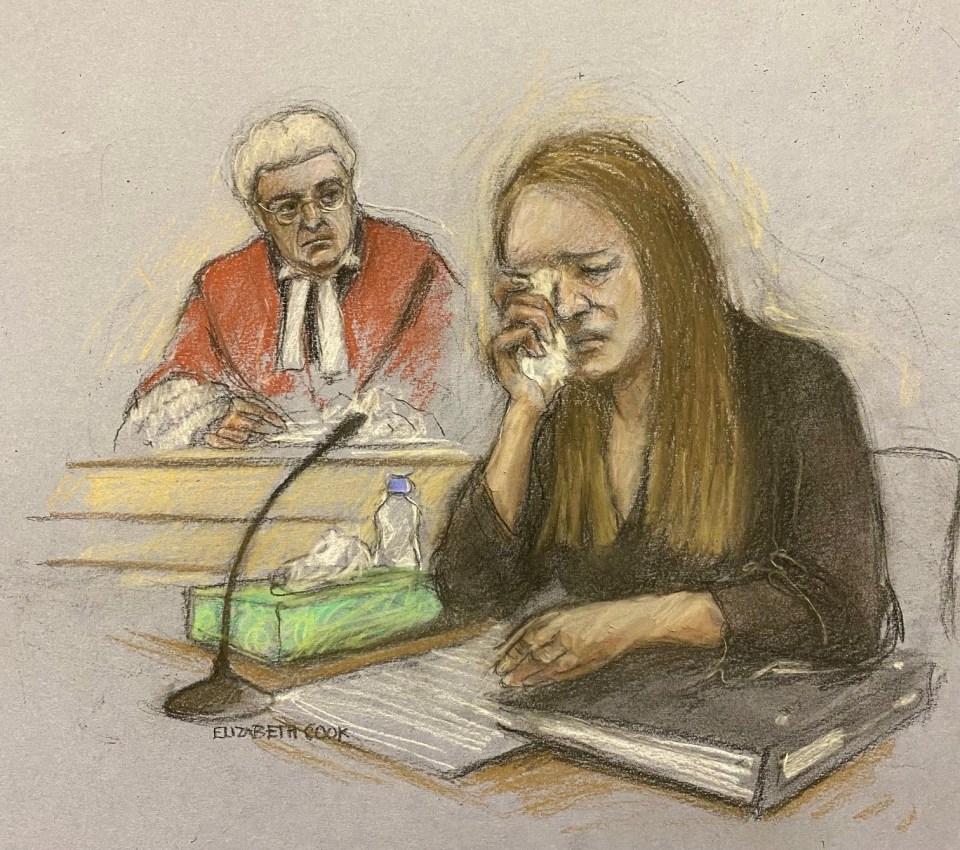 Nurse Lucy Letby sobbed while giving evidence in the dock at Manchester Crown Court where she is charged with the murder of seven babies