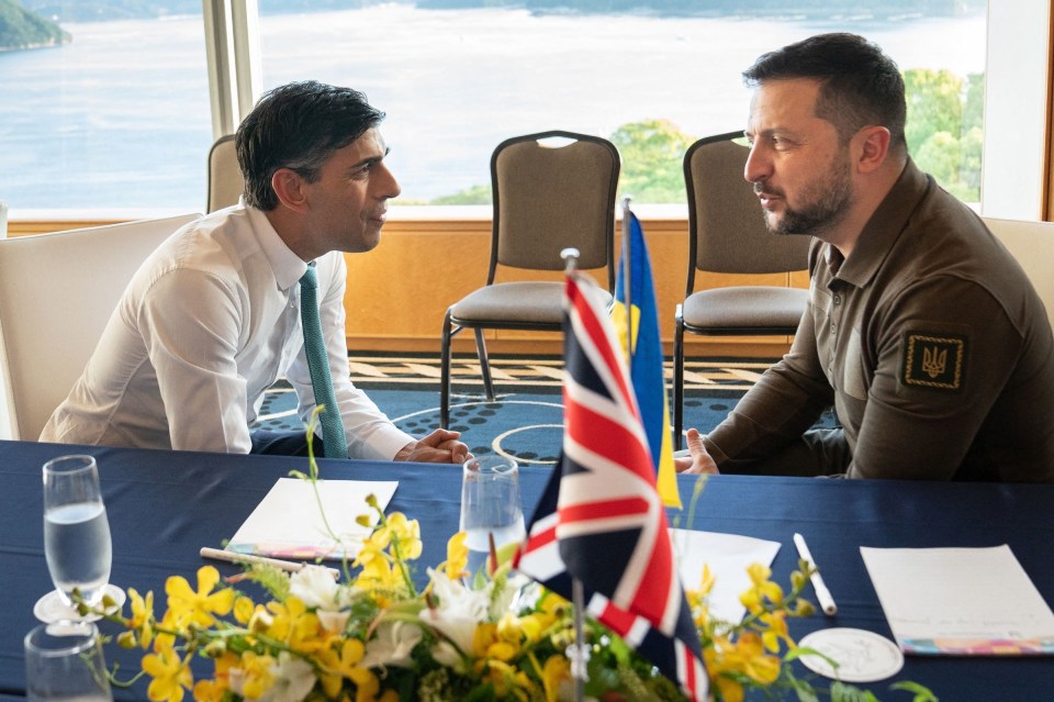 Rishi Sunak meets President Volodymyr Zelensky at the G7 Summit in Hiroshima, Japan