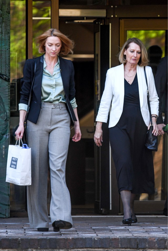 Tom's actress sister Kate Somerset-Holmes, left, and his mother Helen Somerset-How were among those supporting him at court where the guilty verdicts were cheered