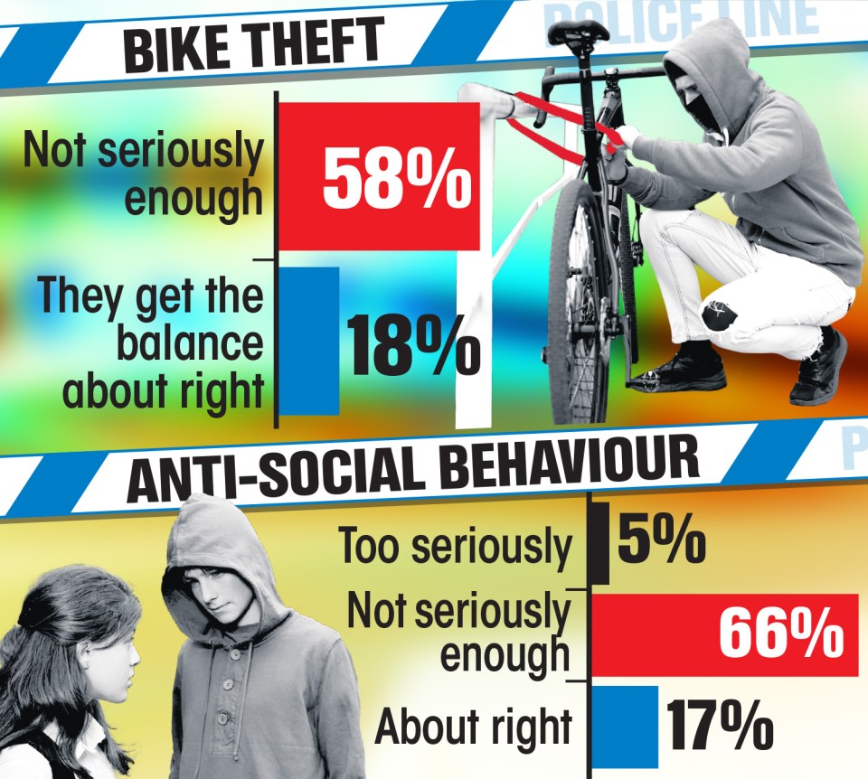 66% think anti-social behaviour is not treated seriously enough