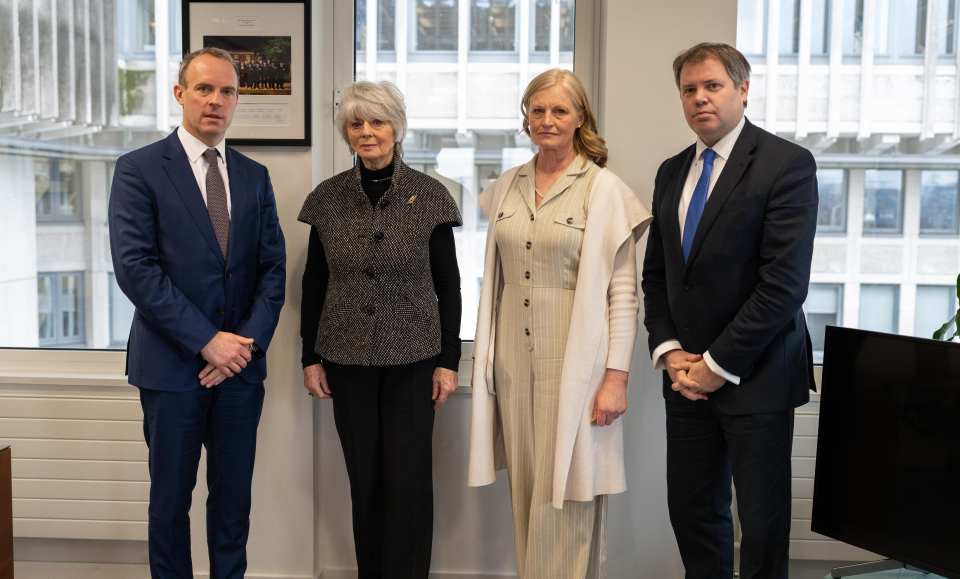 Dominic Raab pictured with Joanna Simpson's mum, Diana Parkes