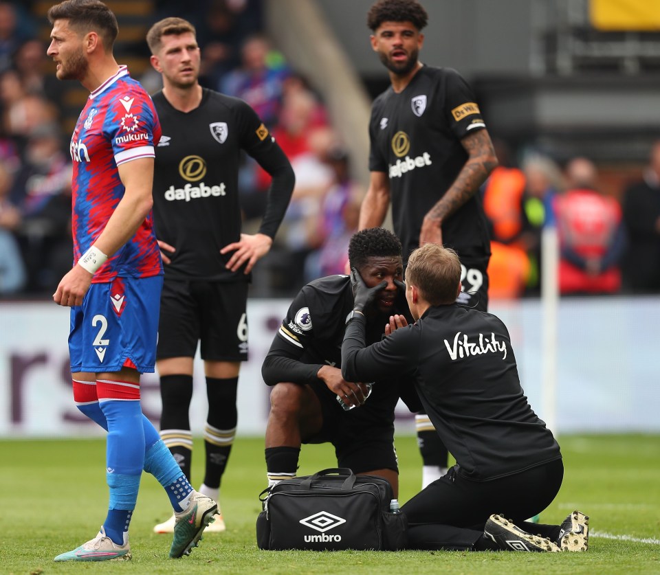 Bournemouth ace Jefferson Lerma broke his nose against Crystal Palace