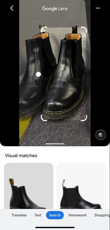 I used Google Lens to find how much I could sell the boots for online