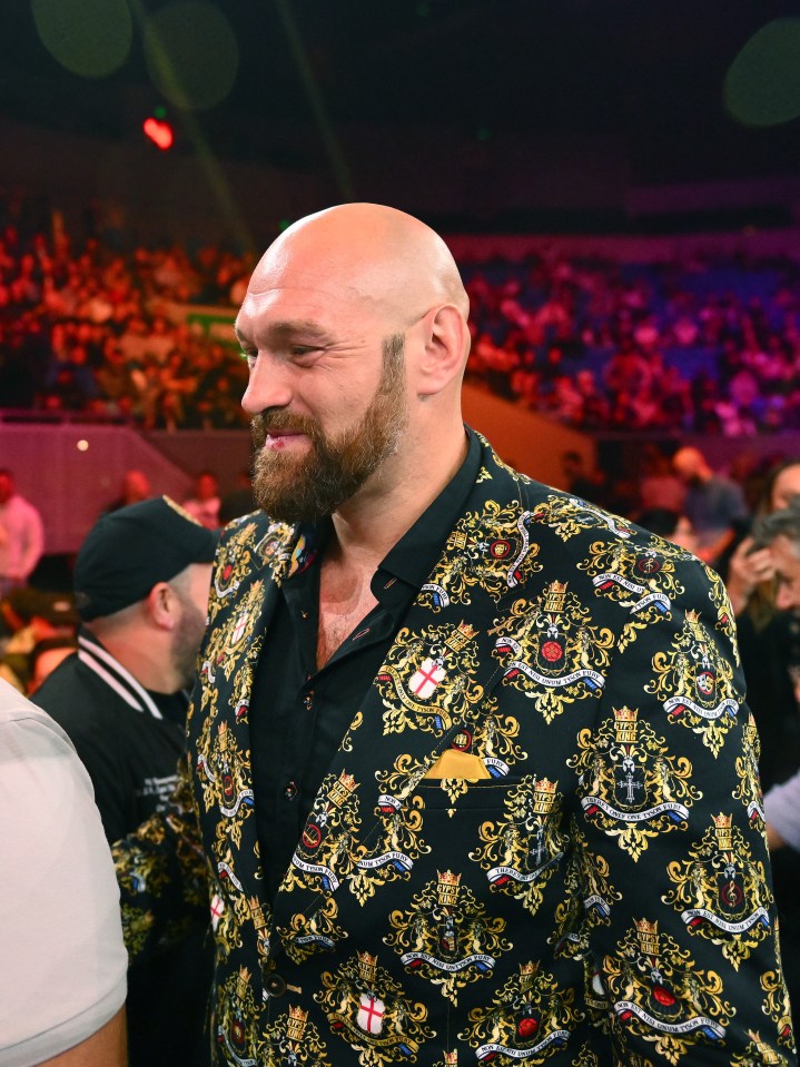 Tyson Fury wore a stunning custom suit to cheer on his pal from ringside