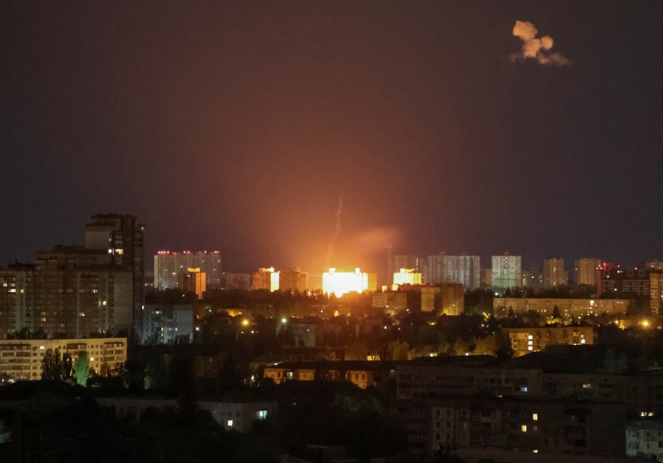 A drone flying over Kyiv last night appears to be shot down by Ukraine