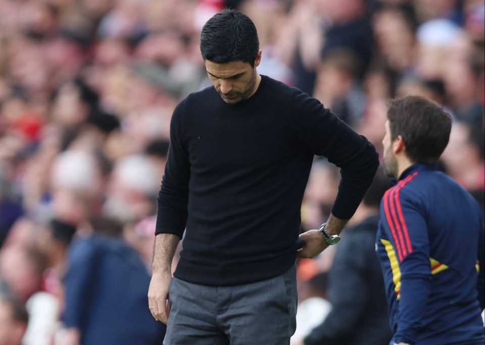 Mikel Arteta's side could hand Manchester City the title with a defeat against Nottingham Forest next week