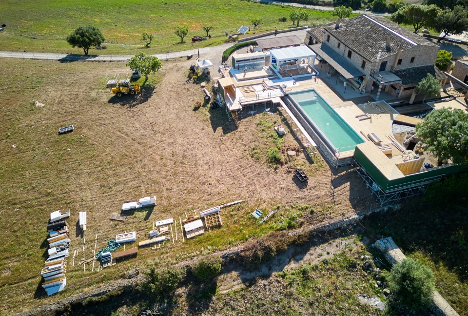 Workers are busy giving the villa a makeover