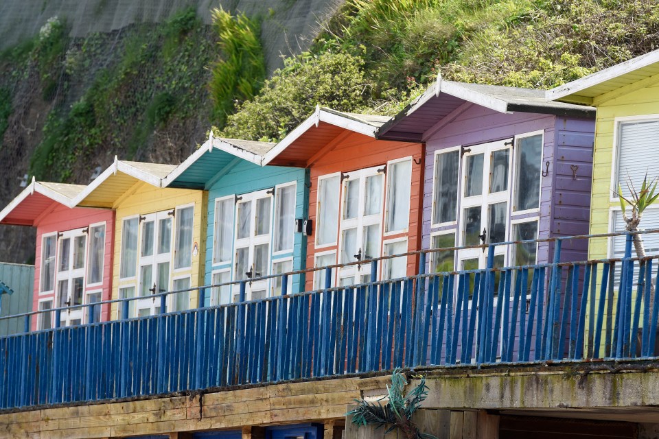 Prized beach huts along the popular coastline