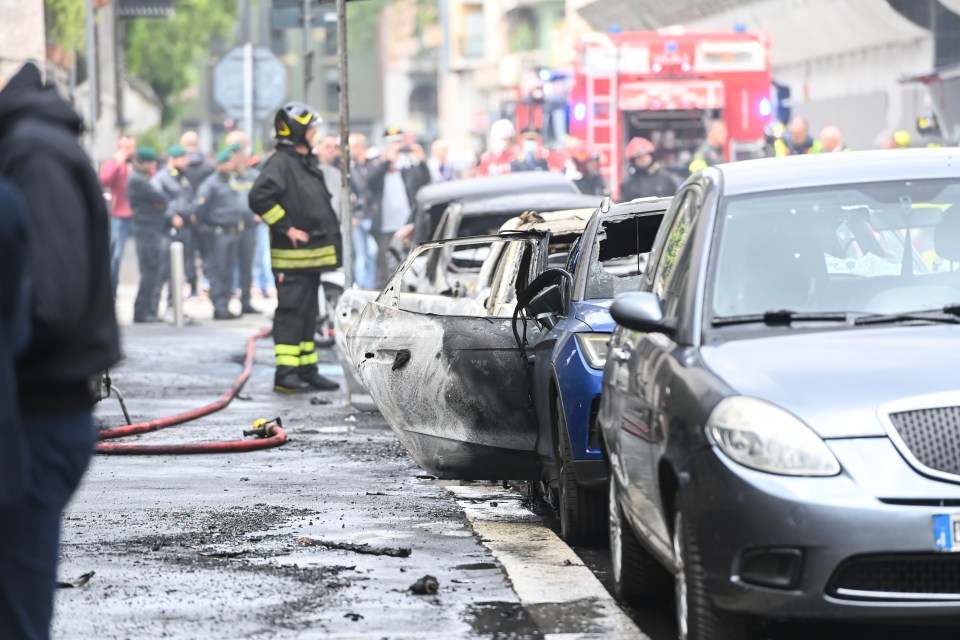 At least nine vehicles have been damaged in the blast