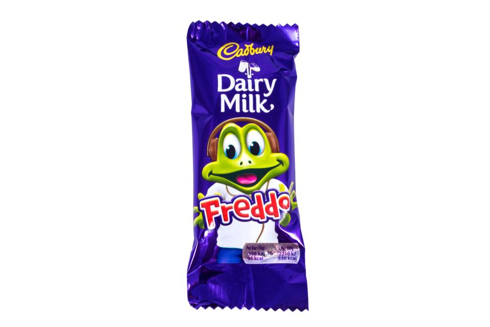 Deeno's branding is very similar to that of popular Cadbury's frog Freddo