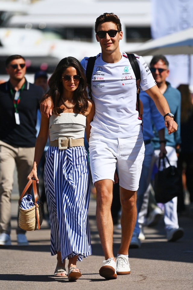 George Russell arrived at the Monaco GP alongside Carmen Montero Mundt