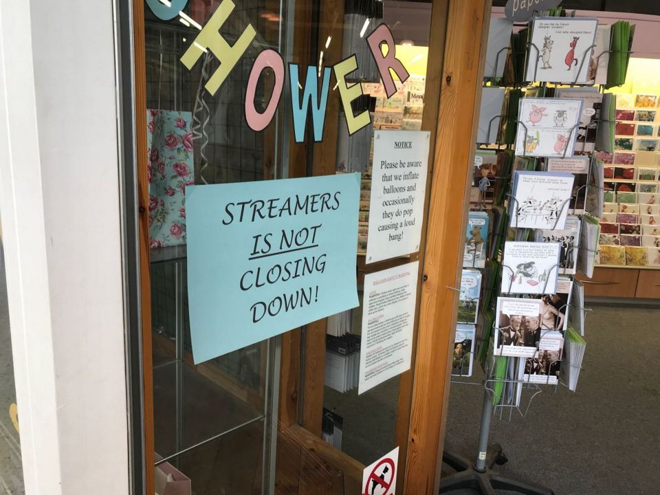 One shop pinned up a defiant notice, but sits empty all the same