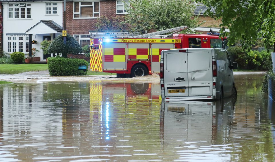 Emergency services in Essex were called in with many roads underwater