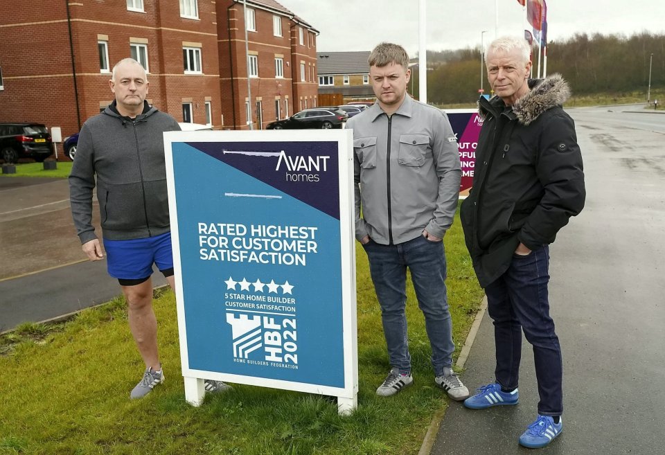 Homeowners Andy Toulson, Adam Newman and Peter Gregory are fed up with the problems they are having with their new build homes on the Avant Homes development in Castleford