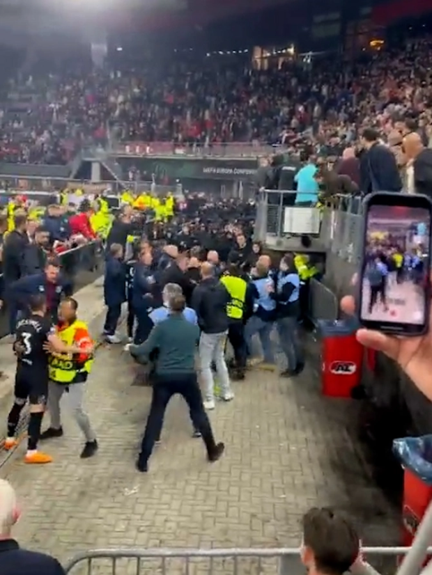 The Dutch fans reacted angrily to West Ham's 1-0 win