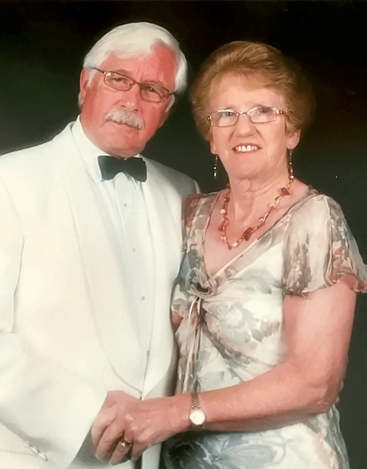 Celia Ward, pictured with husband David, died after being forced off the pavement by Grey