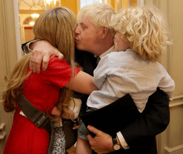 The family pictured as Boris stepped down as Prime Minister