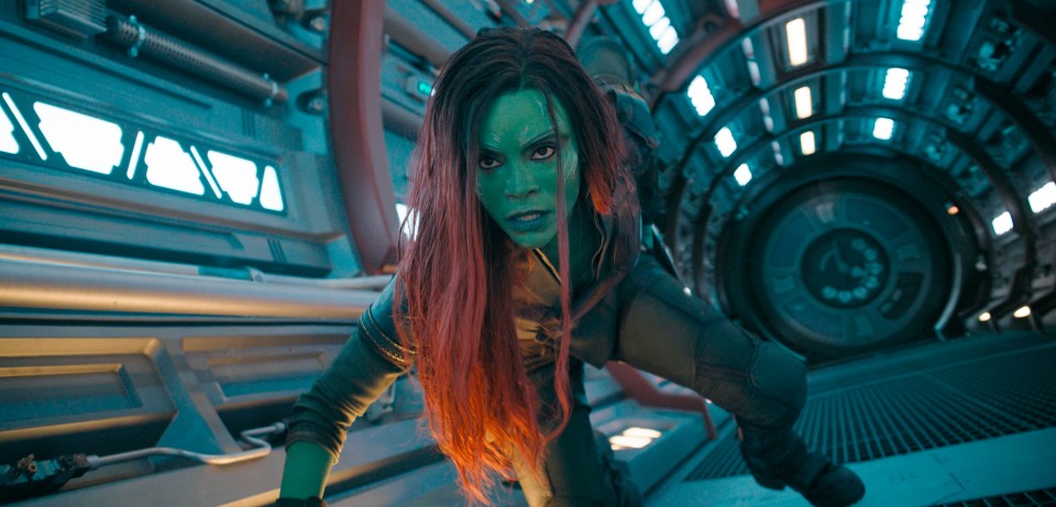 Zoe Saldana as Gamora in Guardians of the Galaxy Volume 3