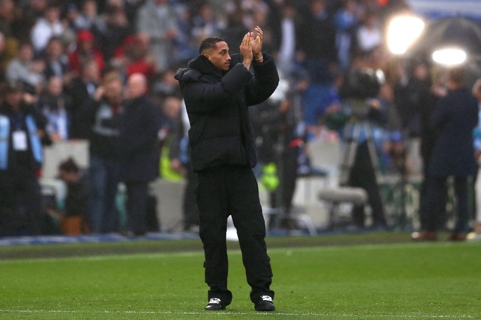 Joao Pedro was unveiled to Brighton fans at half time during the game against Everton