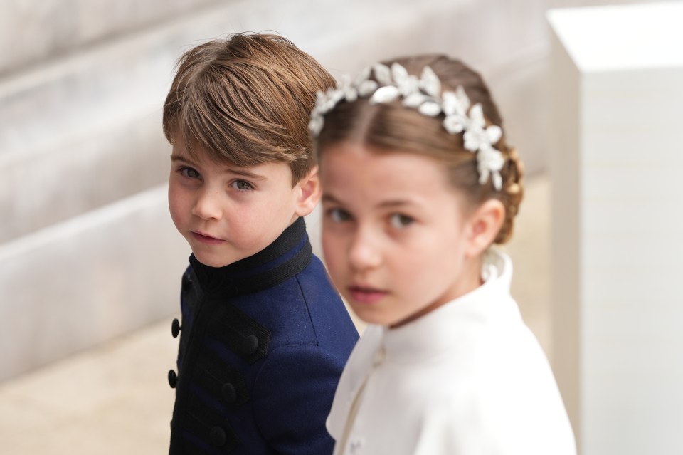 Prince Louis, five, and his sister Princess Charlotte, eight