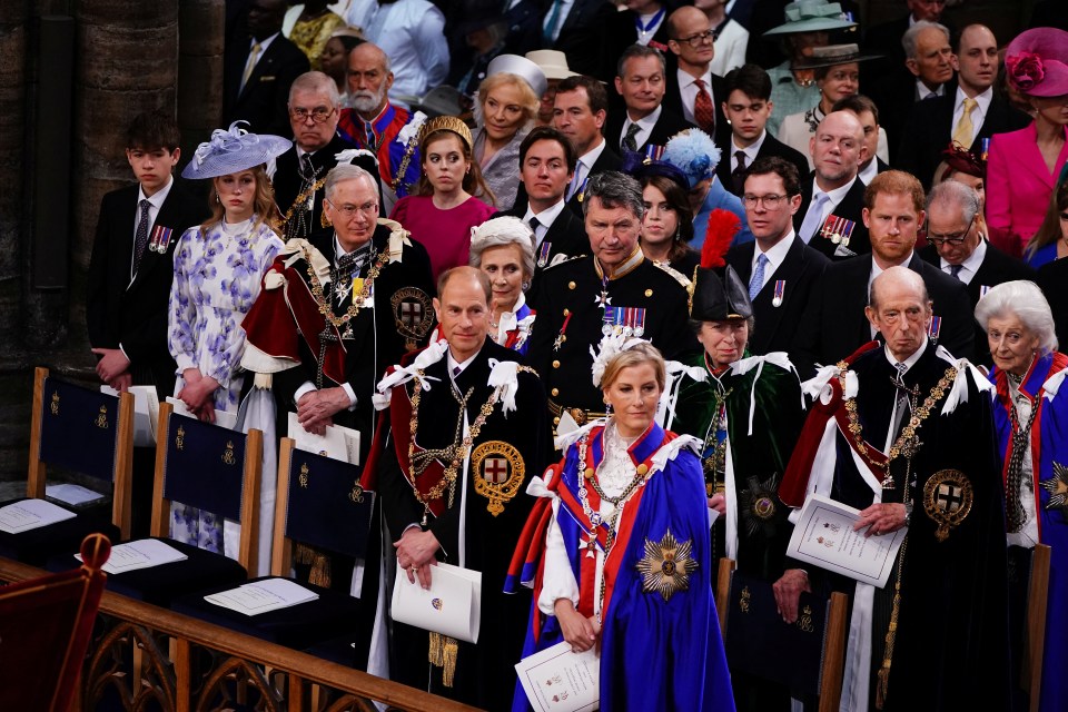 Prince Andrew and Harry were in the third row for the ceremony