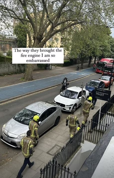 But two hours later, she locked herself out once again and had to get the fire brigade out