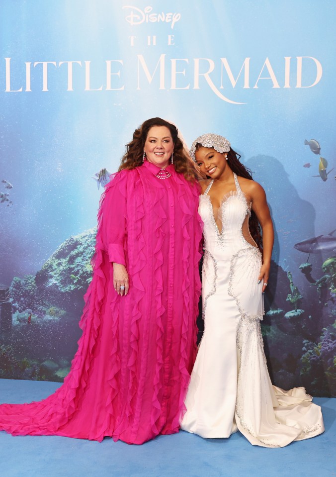 The couple were joined by the stars of the movie Melissa McCarthy and Halle Bailey