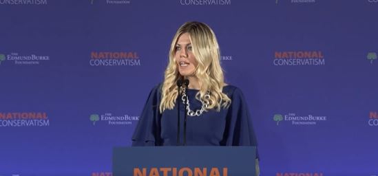 Miriam Cates addressed the National Conservatism conference in Westminster today