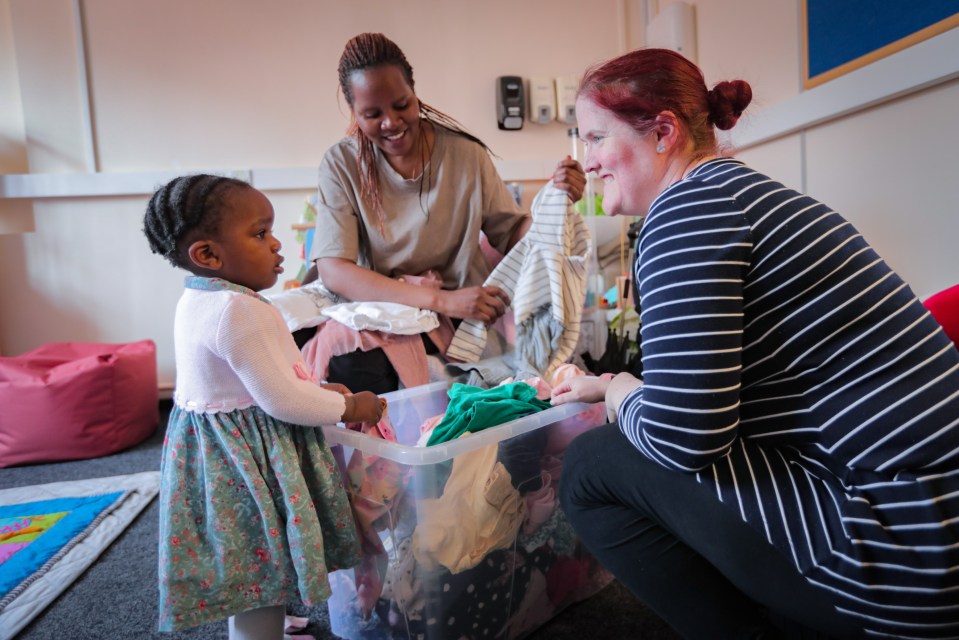 Mum-of-two Christina is unable to work and says the baby bank helps her provide essentials like nappies for her one-year-old daughter