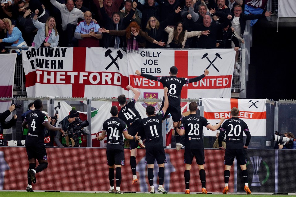 There were jubilant scenes in the away end