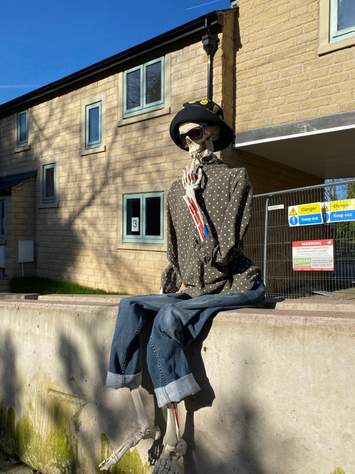 A skeleton now keeps watch inside the 'ghost' homes