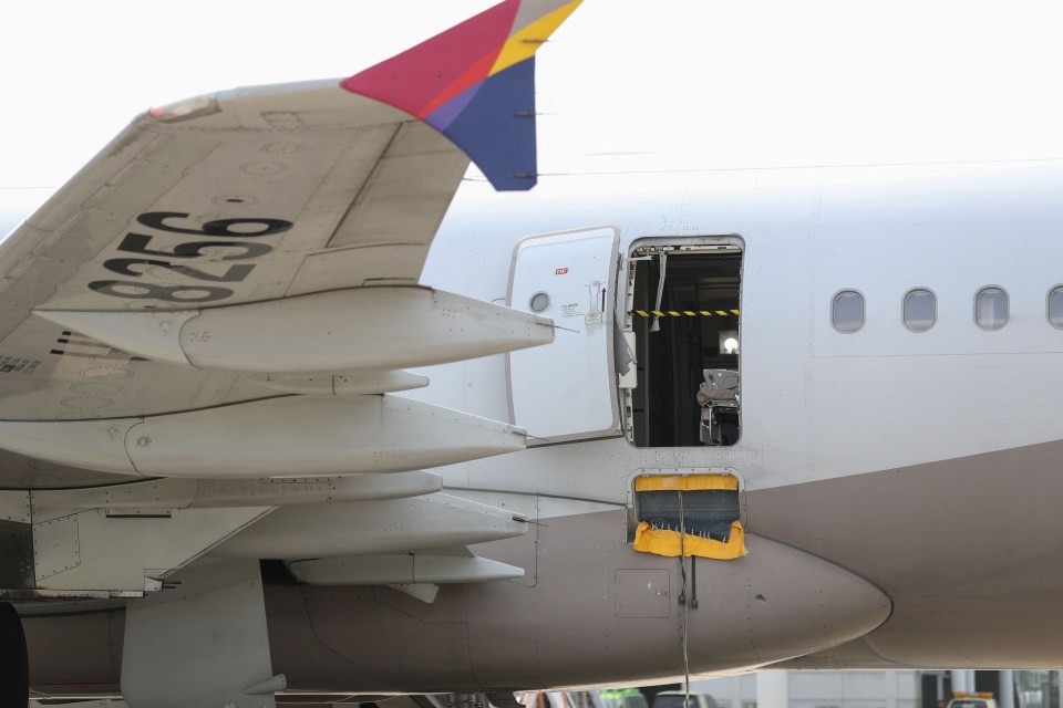 The Asiana Airlines flight was coming into land when the door was opened