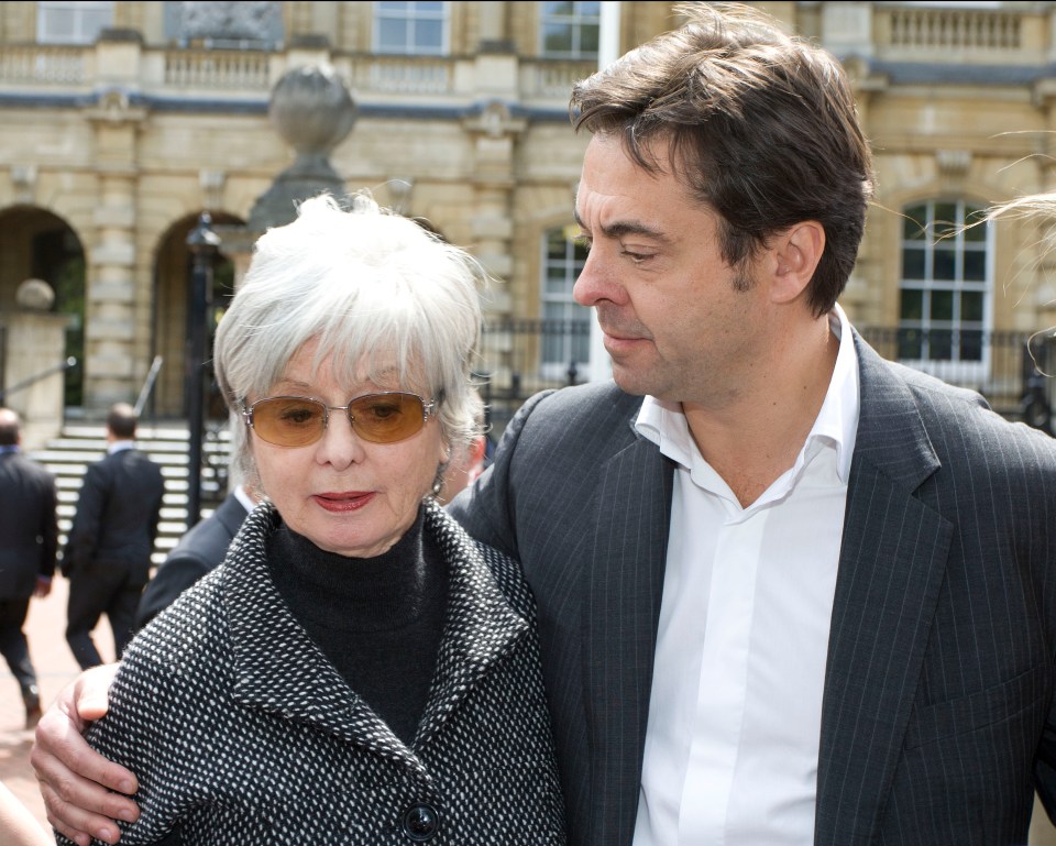 Mum Diana with Joanna's brother James Simpson after Brown was convicted of manslaughter