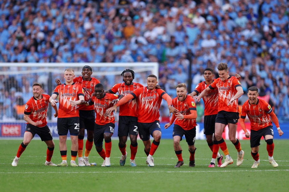 The moment Luton secured promotion to the Premier League