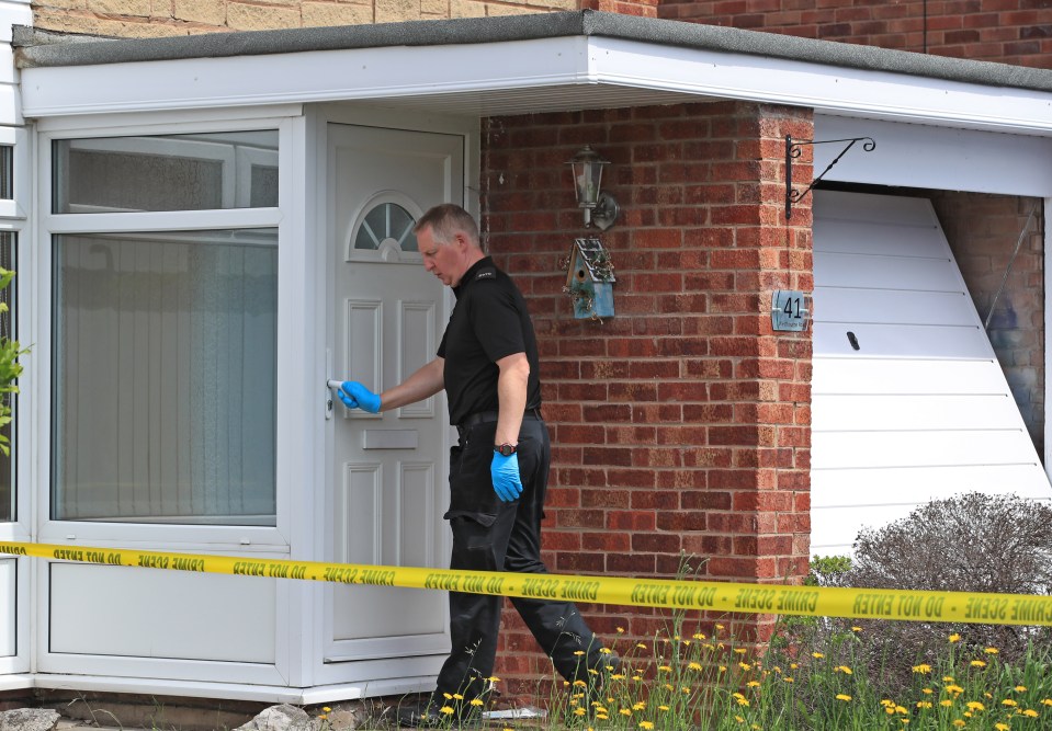 Police at Letby's three-bedroom home in Chester