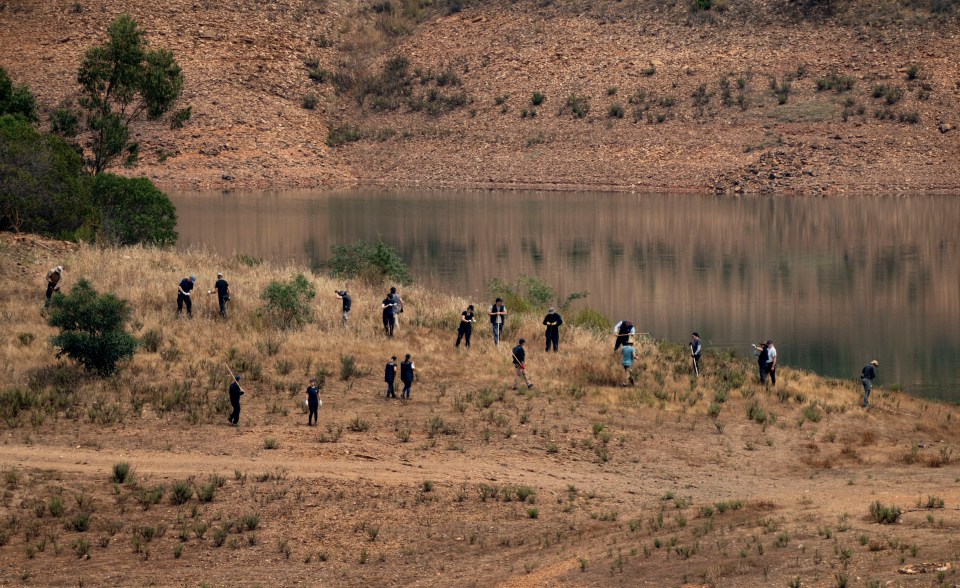 Cops looking for Madeleine McCann began a painstaking search at Portugal’s Arade Dam yesterday