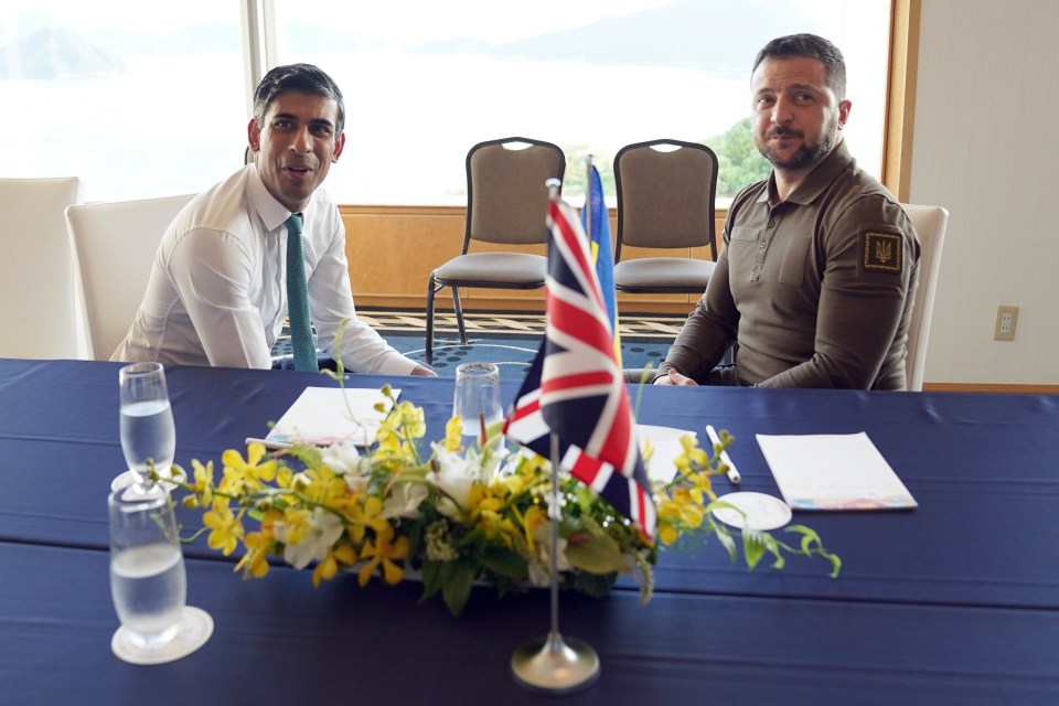 Sunak and Zelensky at their meeting in Hiroshima