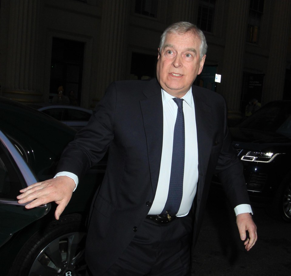 Prince Andrew arriving at a pre Coronation dinner party in Mayfair last night