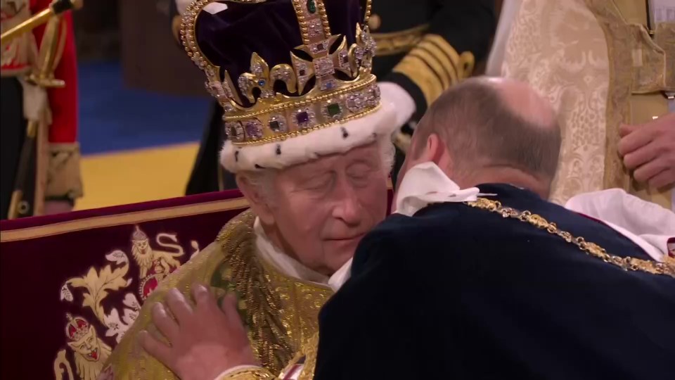 Charles whispered three words to his son during the touching moment